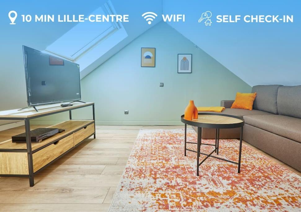 Appartement Elegant T3 A 5 Min De La Gare Lille-Flandres à Mons-en-Baroeul Extérieur photo